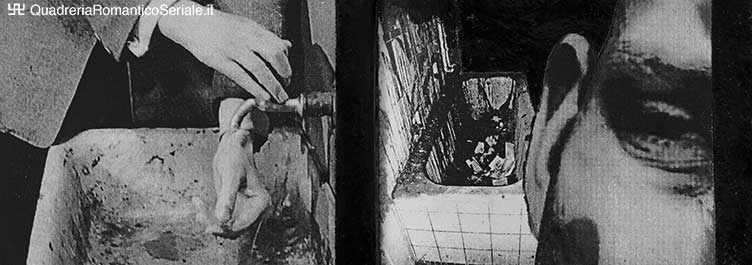 interno con vasca insanguinata lavaggio mani e occhio scrutante