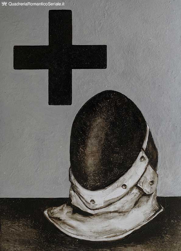 croce nera con casco di scherma